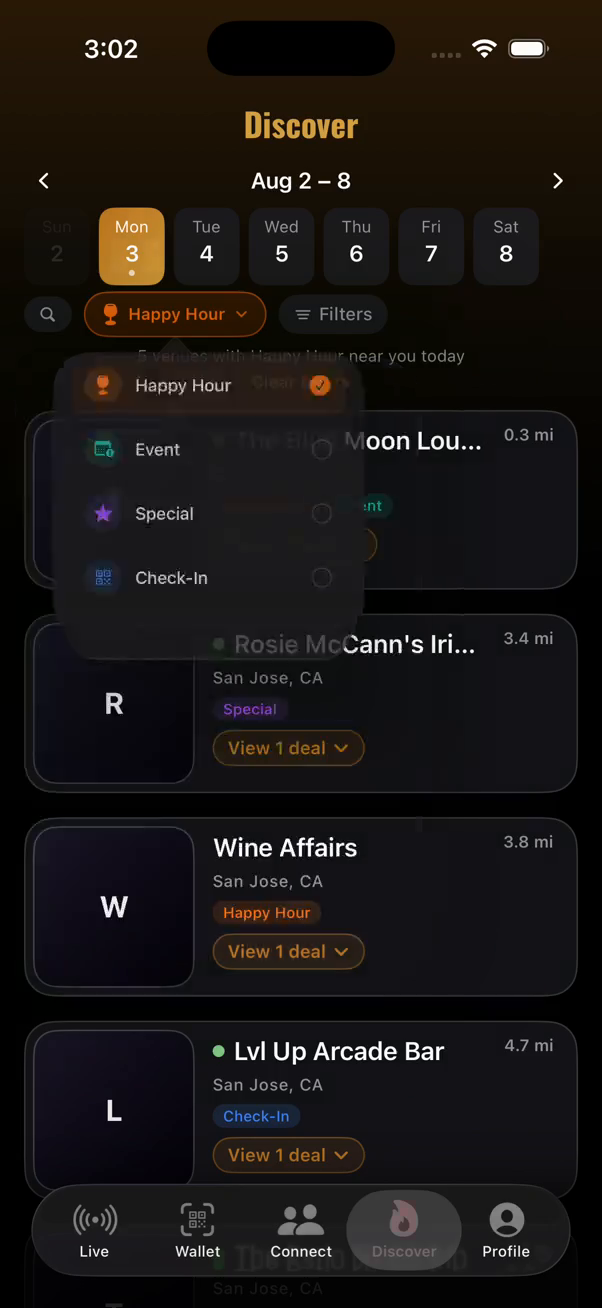 Happy Hours and Specials